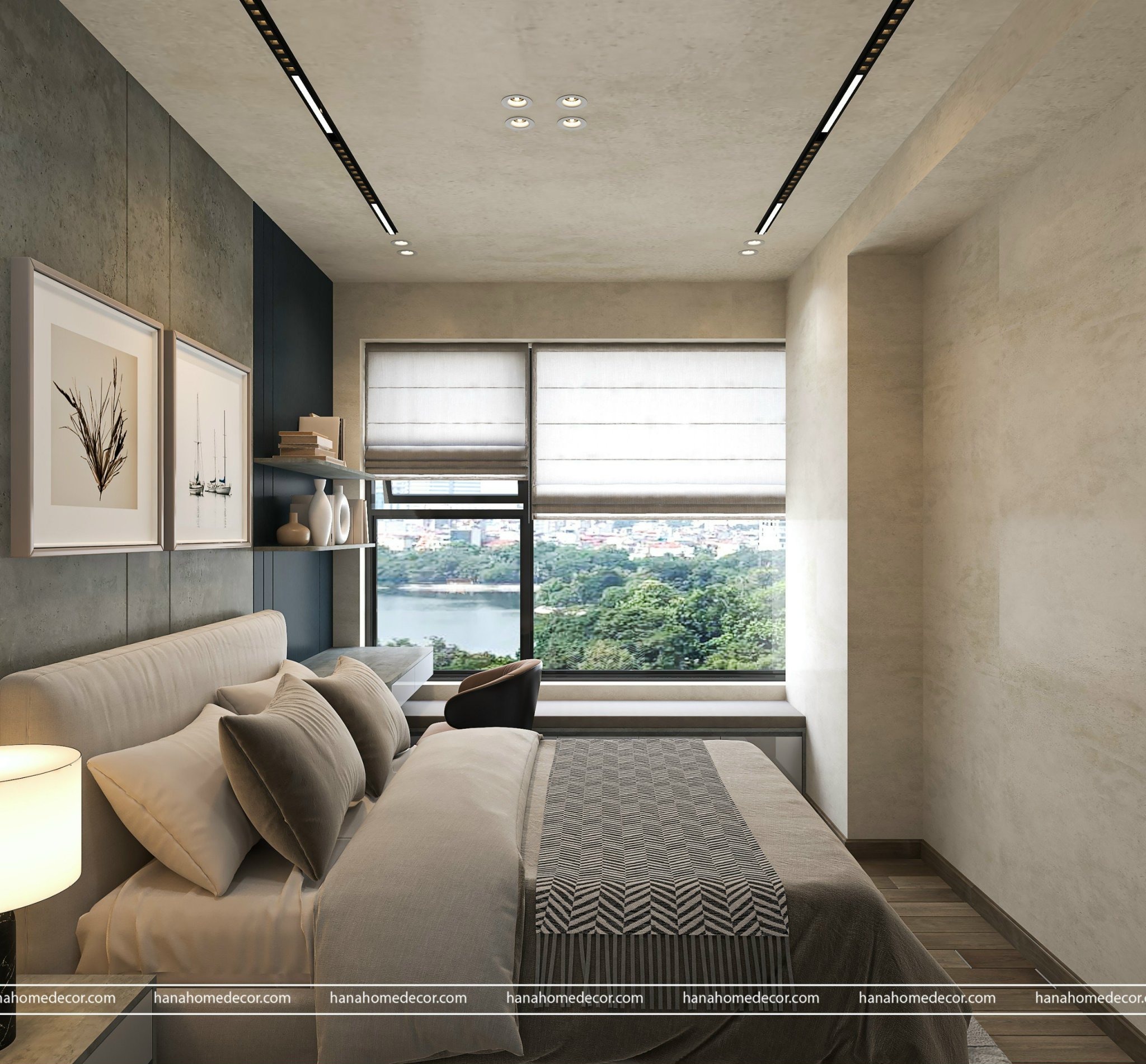 thiet ke 3d can ho lumiere riverside 3 pn 3